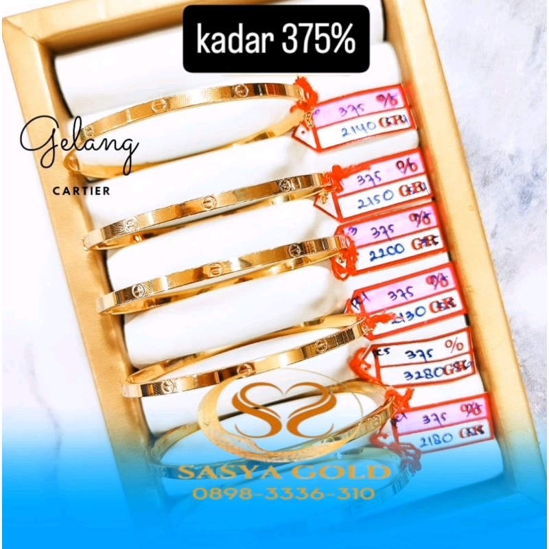 GELANG EMAS CARTIER ASLI KADAR 375