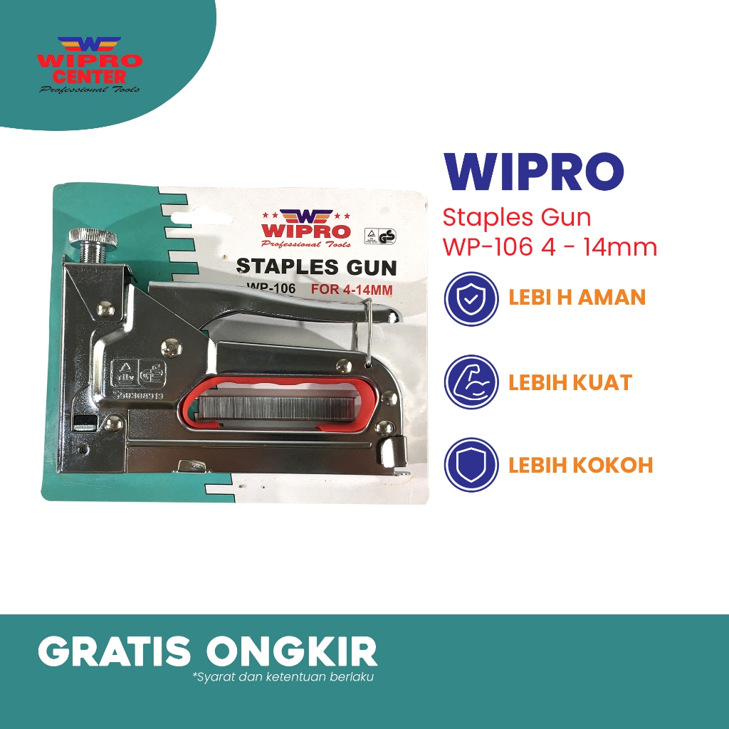 

Staples Gun Wipro WP 106 Staple Tembak For 4 - 14mm