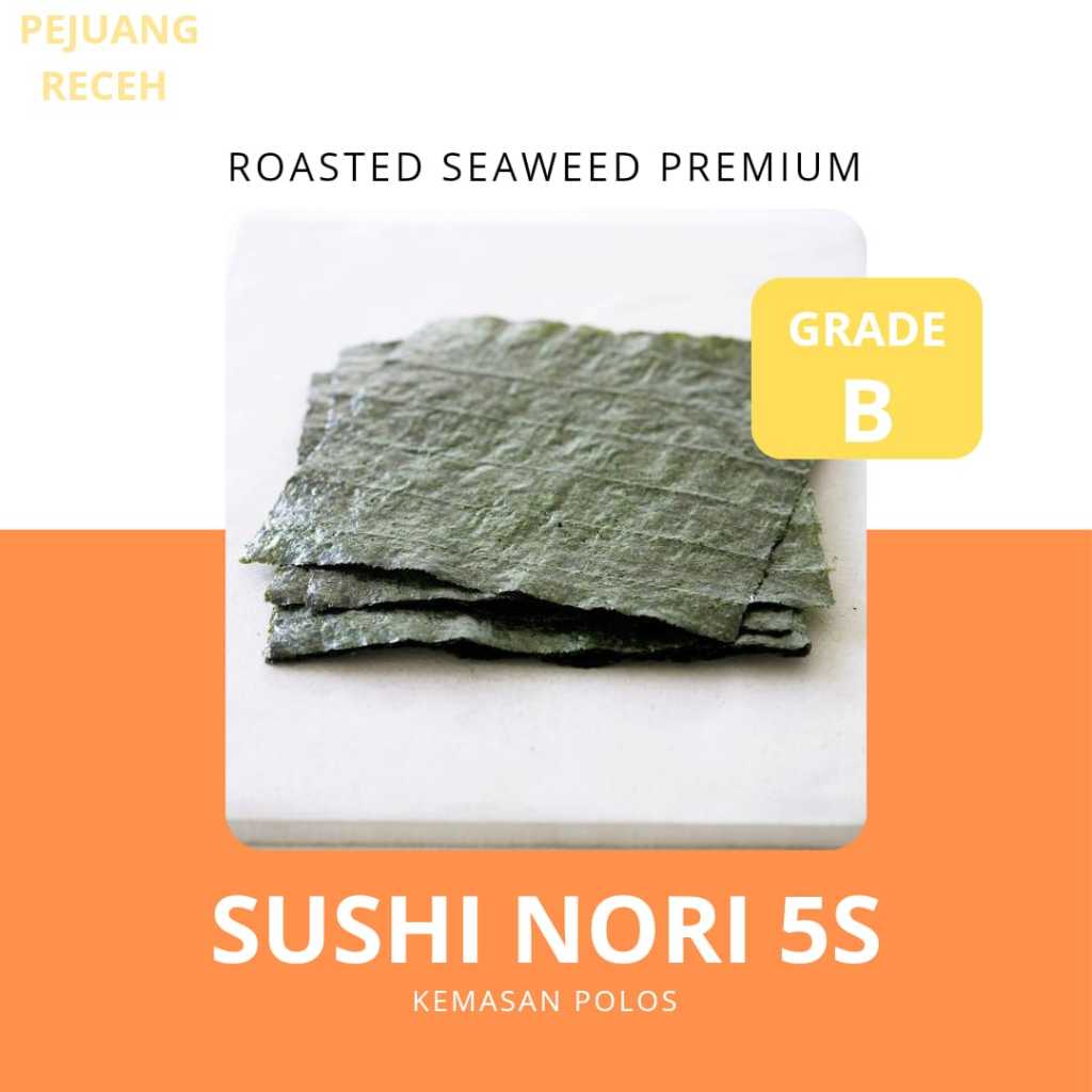 

SUSHI NORI 5 LEMBAR GRADE B | ROASTED SEAWEED 5 SHEETS / ROASTED SEAWEED 5 LEMBAR HALAL BERGIZI