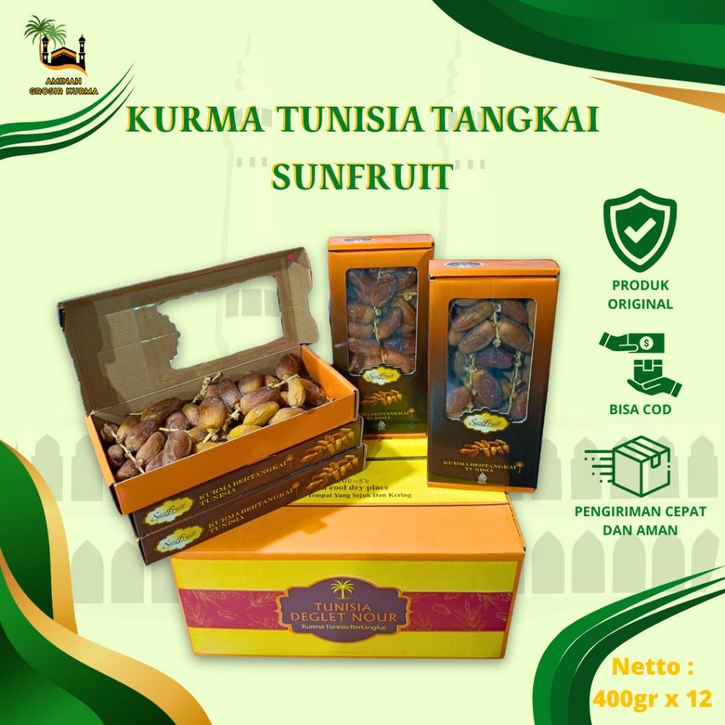 

KURMA TUNISIA TANGKAI SUNFRUIT 400 GRAM