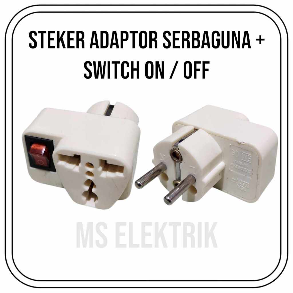 BRIGHT-G BG-607S Steker Adaptor / Wanpro / Oversteker Serbaguna + Saklar On Off