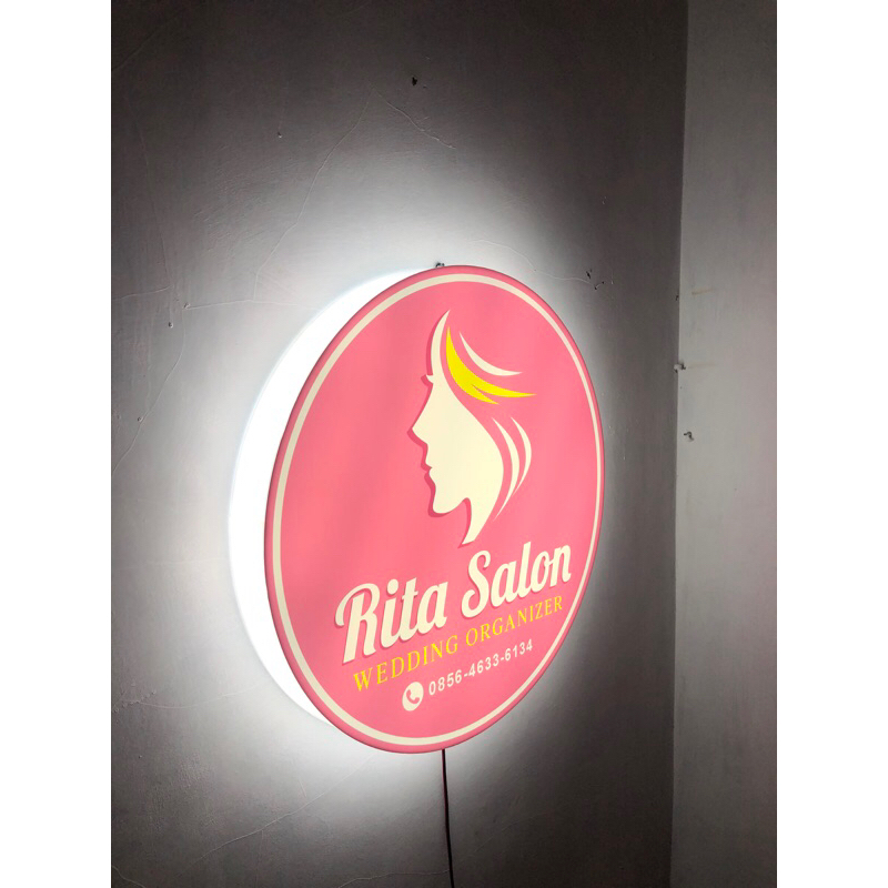 lampu neon box custom 35cm