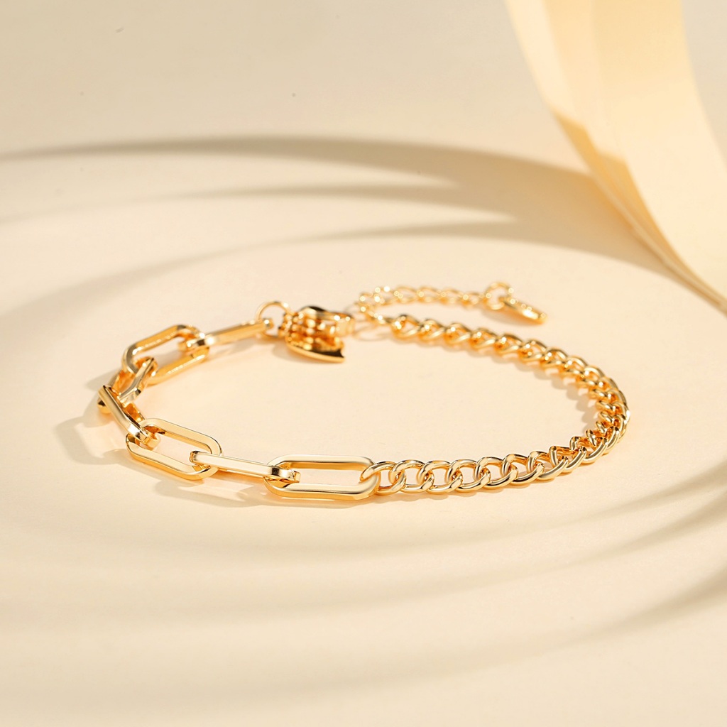 LM585 【COD】Gelang Wanita Dapat Disesuaikan Emas Stainless Steel Titanium Tadak Luntur