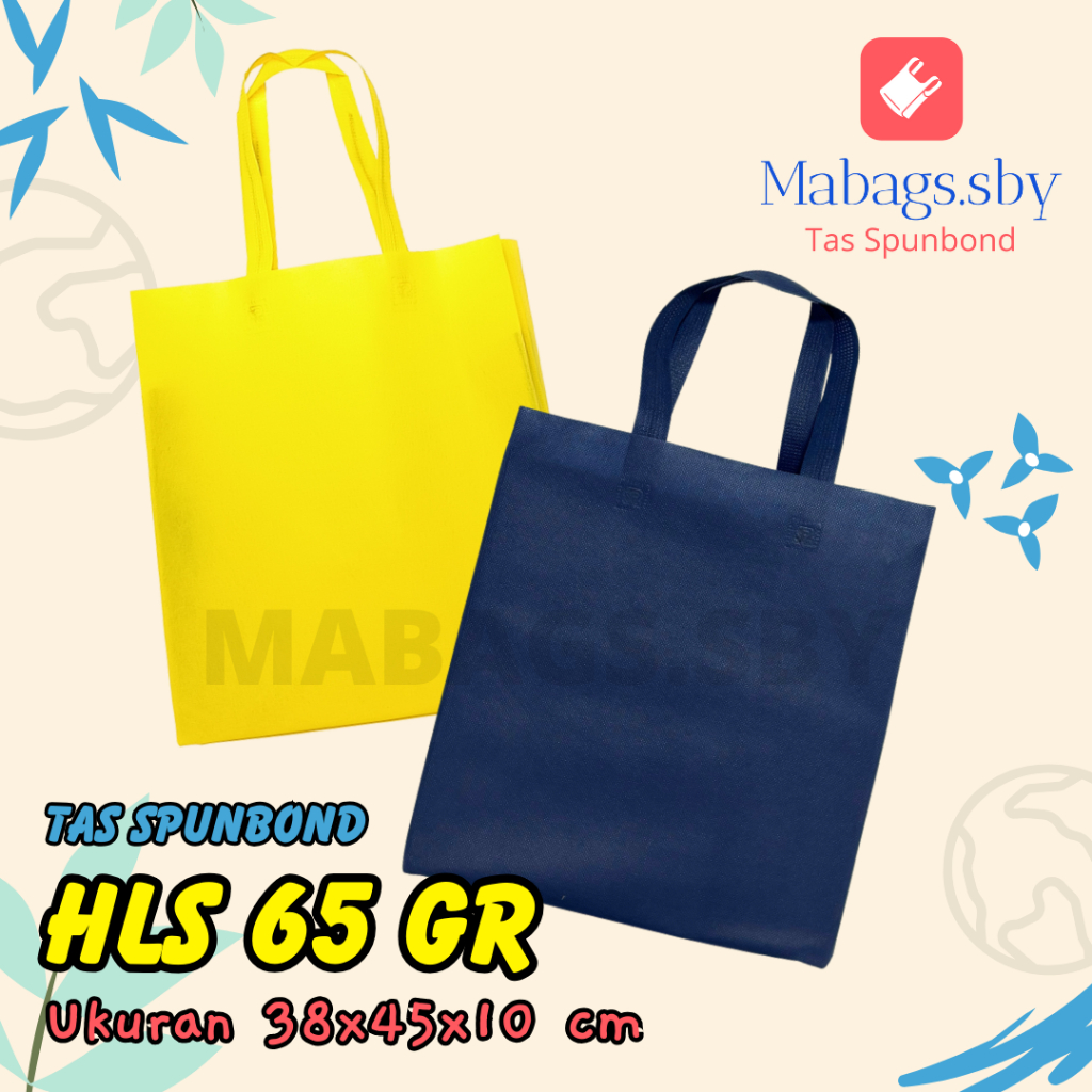 

TAS SPUNBOND HANDLE LIPAT SAMPING (HLS) 38X45X10 CM 65GR POLOS UNTUK TAS SOUVENIR, SYUKURAN, MENGENANG, PROMOSI, BANSOS,DLL