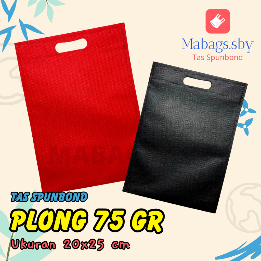 

TAS SPUNBOND PLONG (OVAL) 20X25 CM 75GR POLOS UNTUK TAS SOUVENIR, SYUKURAN, MENGENANG, PROMOSI, BANSOS,DLL