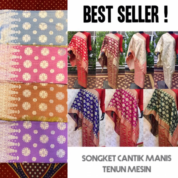 SONGKET TENUN MESIN ATBM PALEMBANG  TERLARIS  MURAH BAGUS MEWAH ASLI PALEMBANG ART U8C2