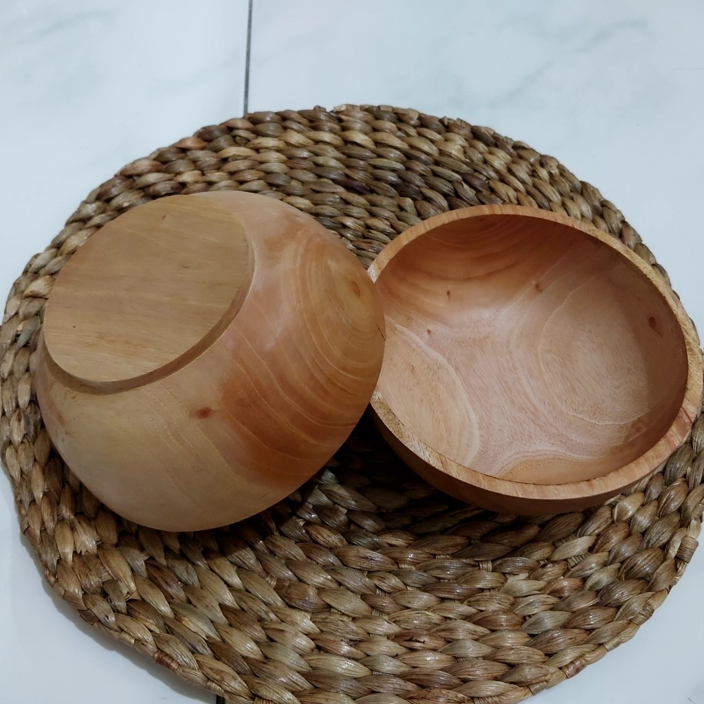 Mangkok Kayu Mahoni Premium / Mangkok Kayu Mahoni Medium 15cm