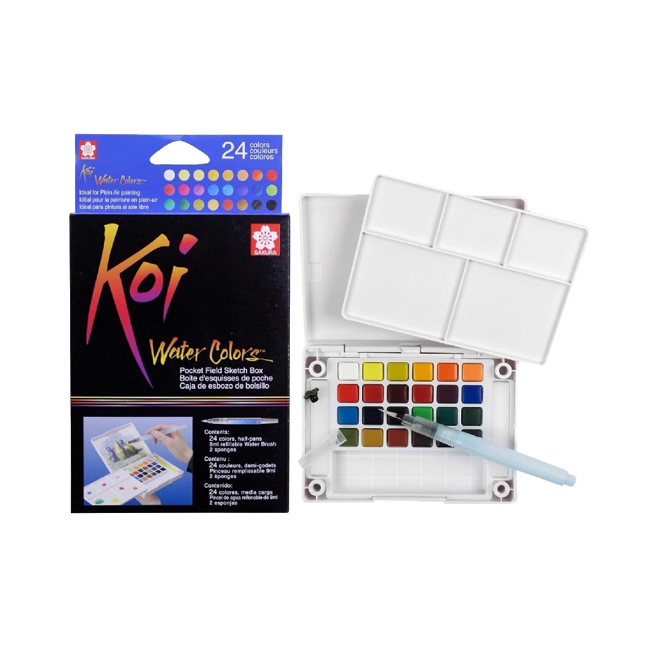 

KF7 Sakura Koi Watercolor 24 Pocket Field Sketch Box