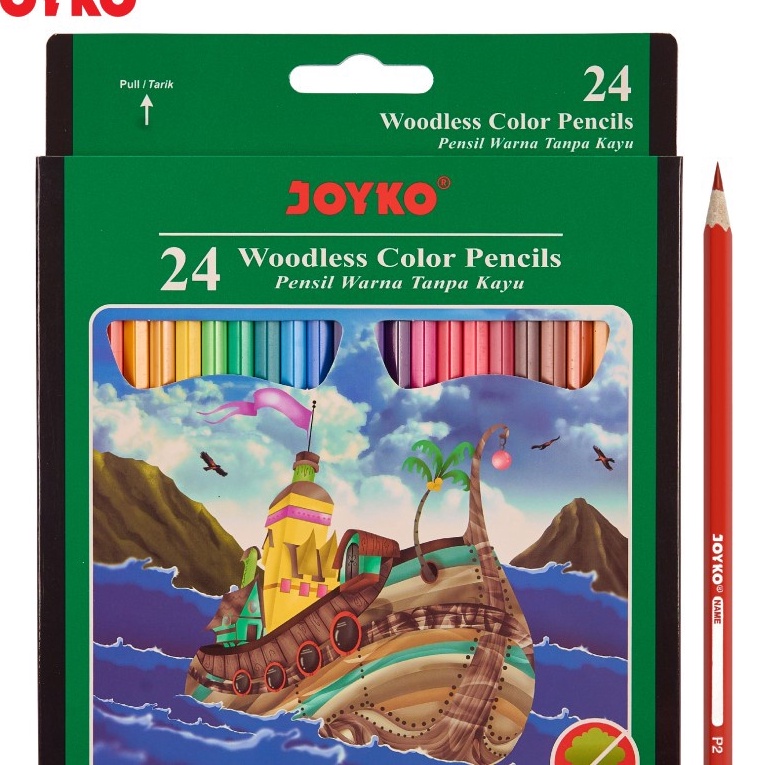 

FG2 Pensil Warna Joyko CP14 24 Warna Woodless