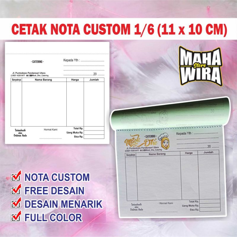 

NOTA ECERAN CUSTOM 1/6 (11 X 10 CM) Full Color Free Desain