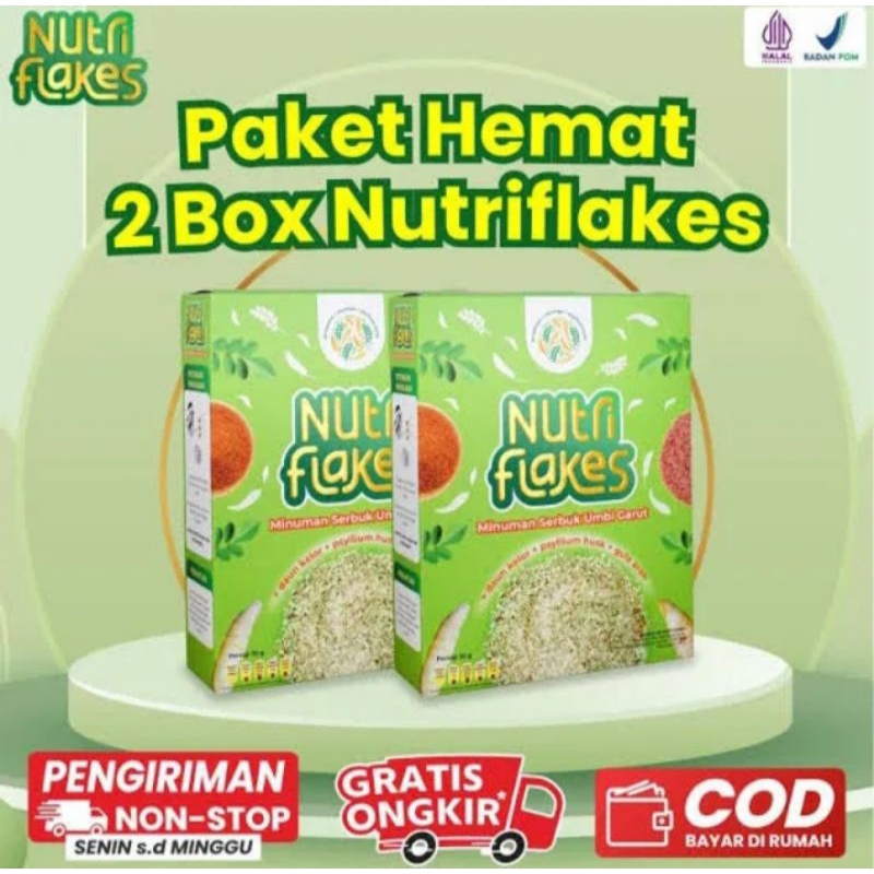 

PAKET 2 BOX NUTRIFLAKES sereal umbi garut atasi asam lambung