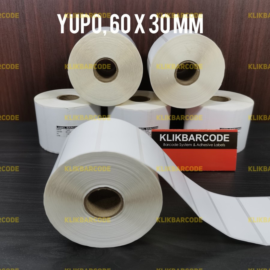 

Klikbarcode Stiker Label Barcode 60 x 30 mm Yupo 1 line isi 1000 pcs