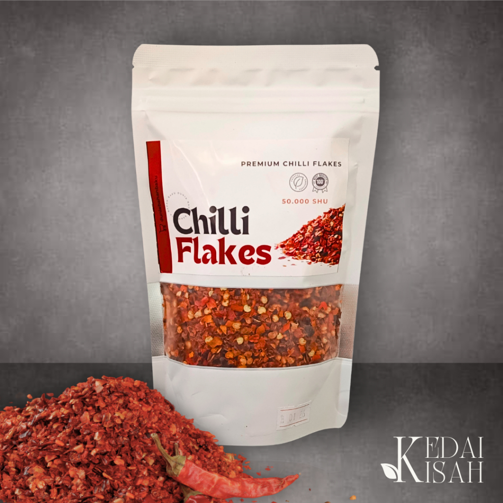 

Chili Granule / Cabe Bubuk Kasar / Chili Flake 100 g Premium Grade A 100% ASLI Tester Pack