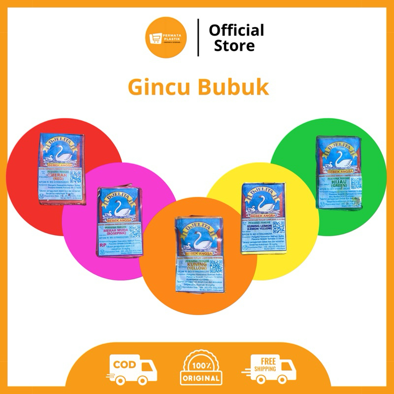 

Gincu Pewarna Bubuk Cap Djelita Bebek Angsa 10gr