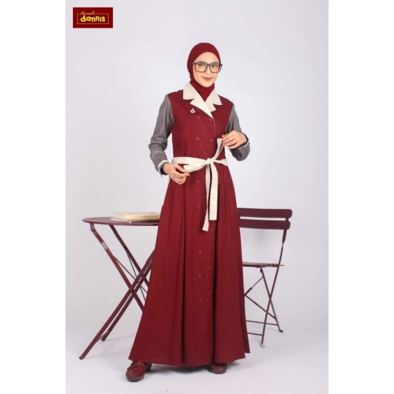 Gamis Kekinian Dannis A230810 / Gamis Maroon Dannis 230810 Dv