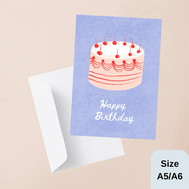 

Kartu Ucapan Ulang Tahun Birthday Greeting Card Purple Pink