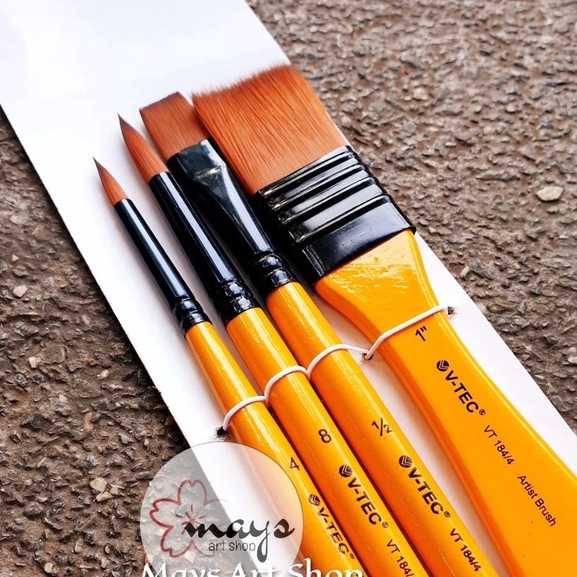 

KI3 Kuas Lukis Set Isi 4 VTEC VT 184 Premium Artist Brush Sedang Vtec VT1844