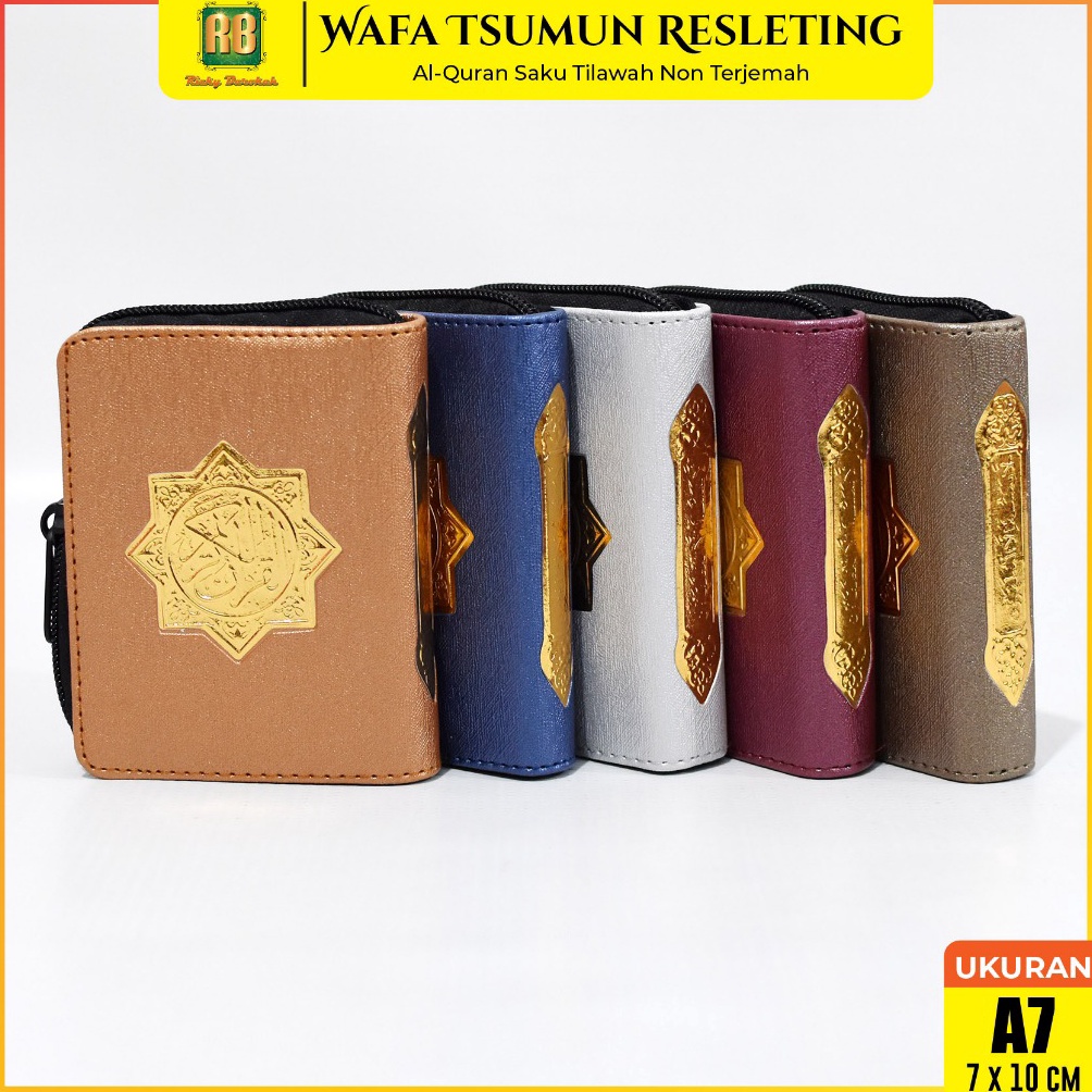 Mushaf Alquran Saku 7x1cm Tilawah AlWafa Tsumun A7 Resleting Kecil Non Terjemah Al Quran Tanpa Terje