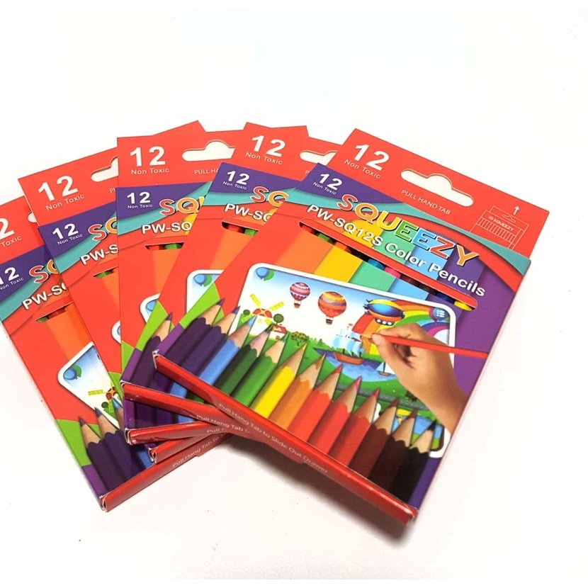 

HJ6 Per kotak isi 12 packs Pensil Warna Color Pencil SQUEEZY PWSQ12S 12 warna