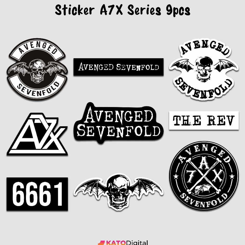 

KP8 Stiker Band Rock A7X Tahan Air Laminasy Glossy Sticker Avenged Sevenfold Metal Helm Gitar Laptop