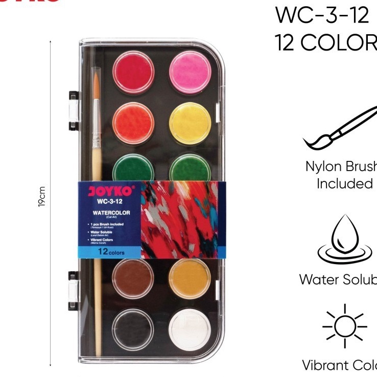 

FG2 Watercolor Set Cat Air Joyko WC3 12 Warna Watercolour Cat Air Pocket Colors