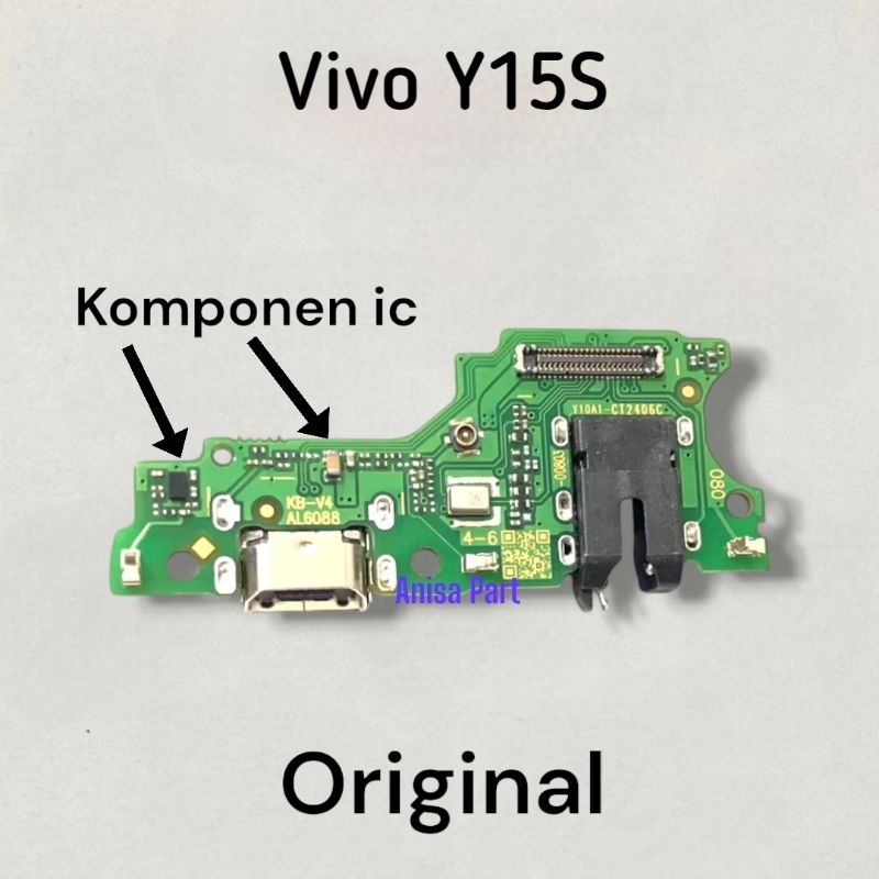 Papan Cas Konektor Cas Vivo Y15S Original Full Komponen Ic Papan Board Charger + Ic Vivo Y15S