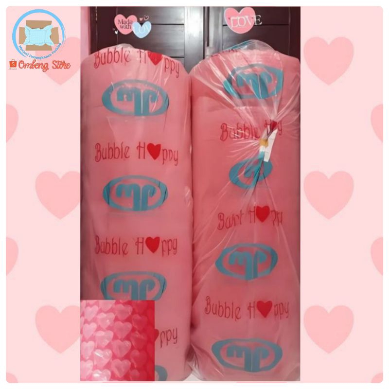 

BUBBLE WRAP LOVE PINK TEBAL SUPER PREMIUM 100 CM X 125 CM