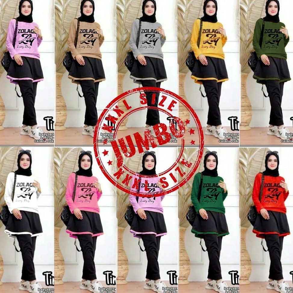 Promo Irit SET TIME JUMBO SET TIME XLXXXL STELAN JUMBO WANITA KEKINIAN Setelan Baju Olahraga Wanita 