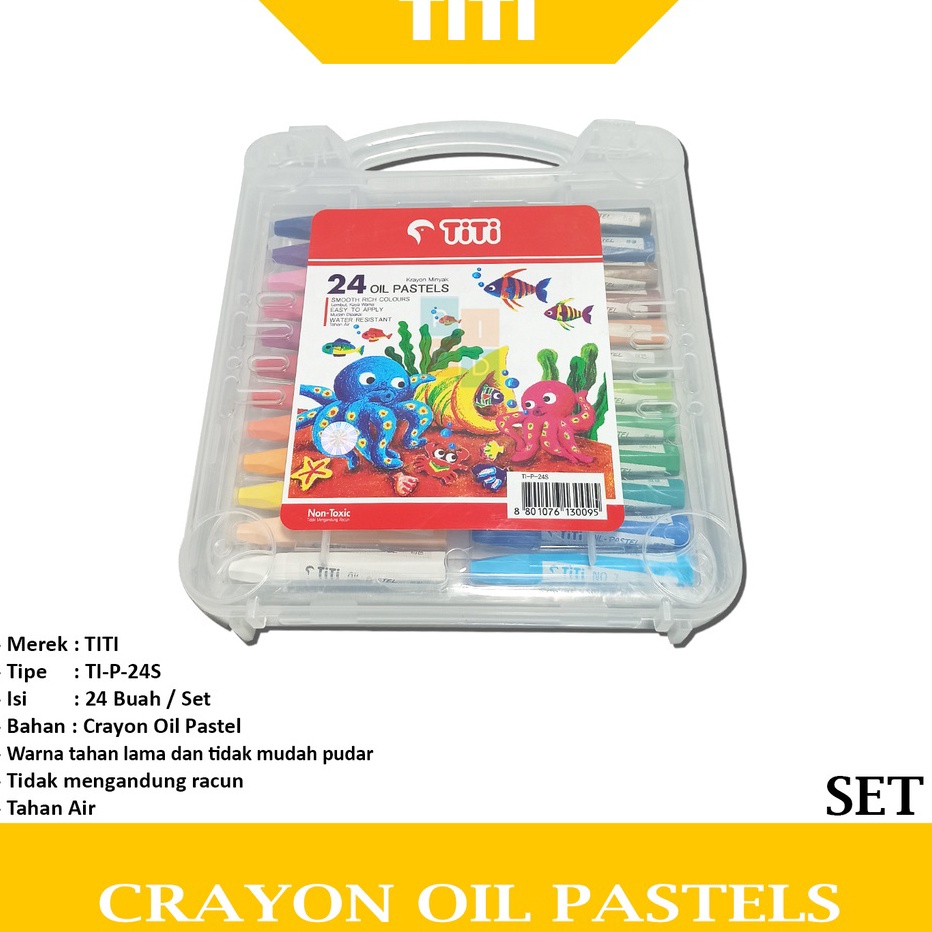 

Langka TITI Krayon 24 Warna Oil Pastel 24 Color TIP24S Set