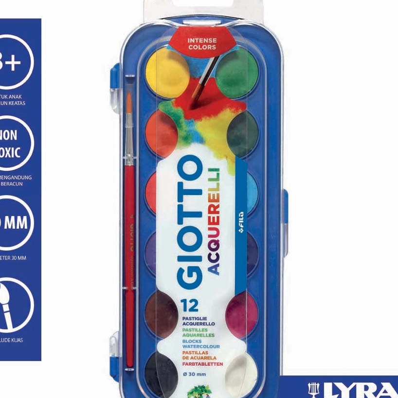 

Spesial Giotto Cat Air Watercolor Blocks 12 Colors 3mm