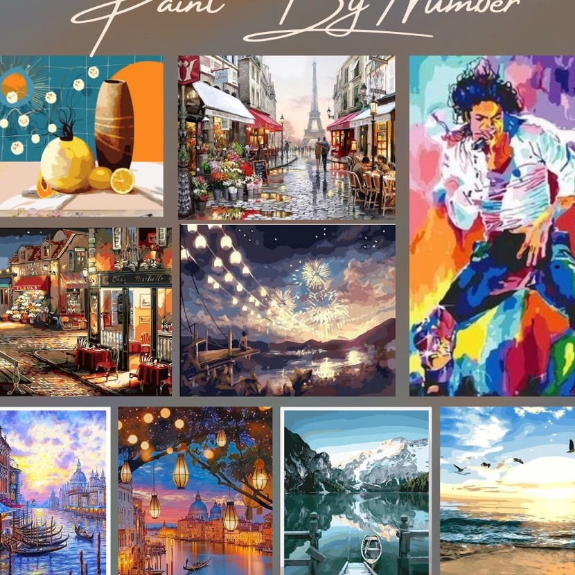 

KP8 Paint By Number Set 4 x 5 cm DIY Painting Kit Numbers Lukis Canvas No Frame dan Frame 4x5cm Melukis Nomor Numbering Kanvas Art Gambar Anak Dewasa Kids Adult