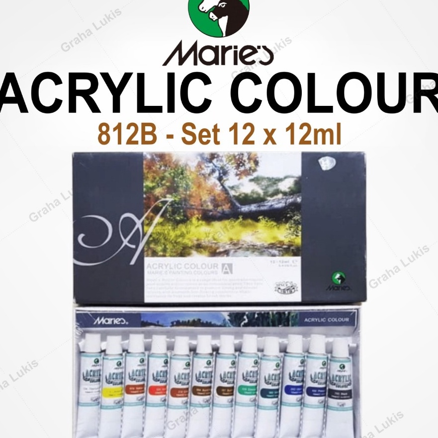 

Kilat Cat Akrilik Maries Acrylic Color Set 12 812B