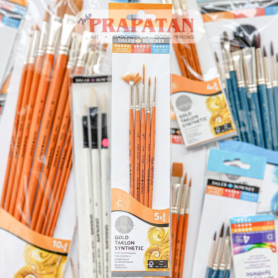 

Unggul Kuas Lukis Daler Rowney Gold Taklon Synthetic Brush Set Paint Brush Set