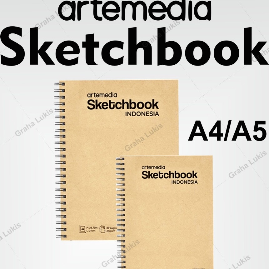 

KP8 ARTEMEDIA Sketchbook Wired A5 A4 Craft Cover Jilid Spiral 11GSM