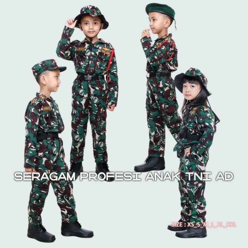 TNI ad anak TK topi rimba