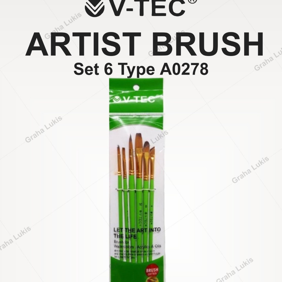 

KF7 VTec Brush A278 Set 6 Kuas Lukis Set 6
