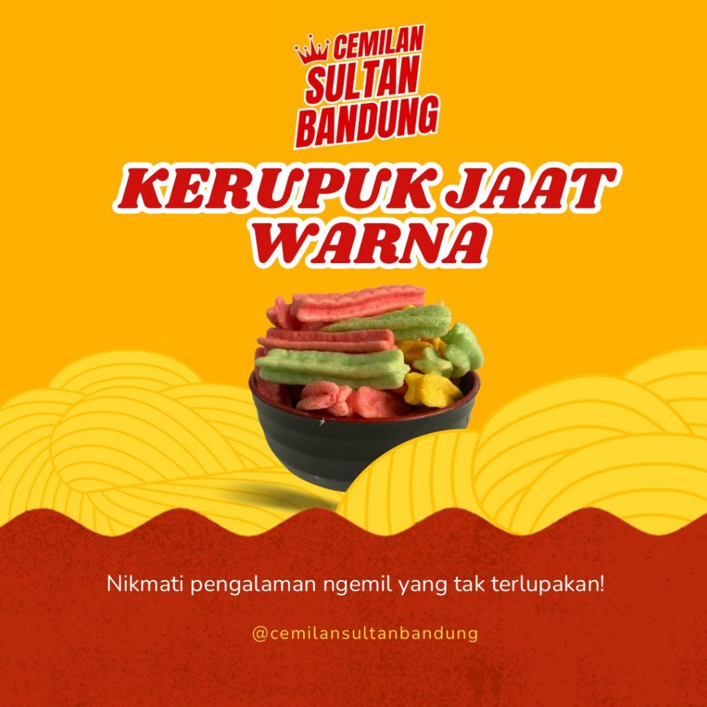 

Cemilan Kerupuk Jaat warna gurih
