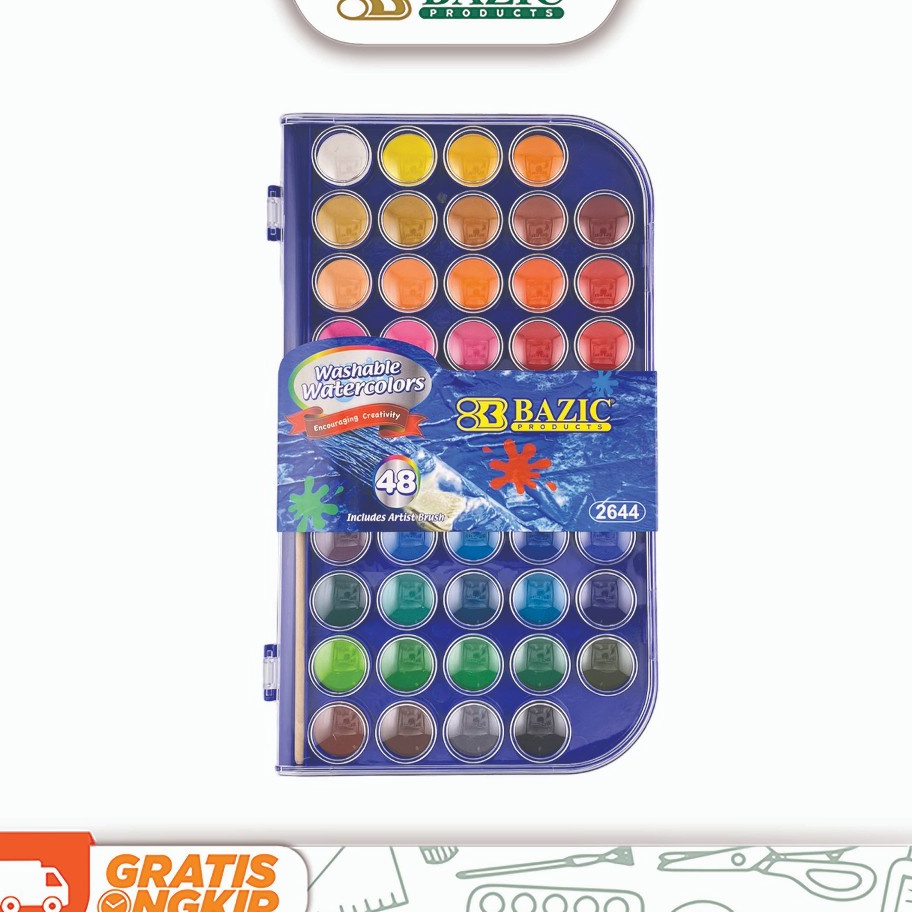 

Istimewa Bazic Washable Watercolors and Brush Set 48 Colors Cat Air