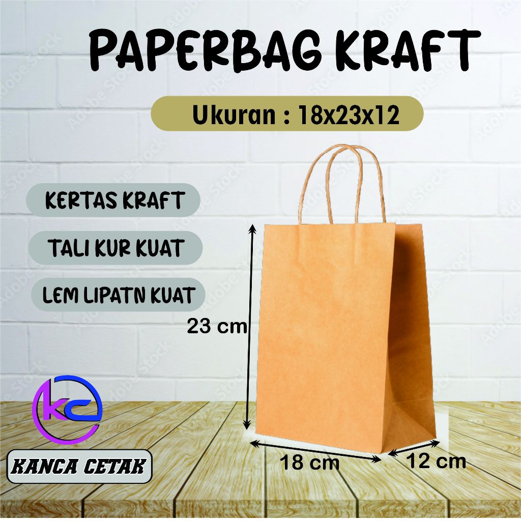 

PAPERBAG KRAFT 18x23x12 - PAPERBAG KERTAS COKLAT - PAPERBAG SOUVENIR - PAPERBAG HAJATAN - PAPERBAG SABLON - PAPERBAG