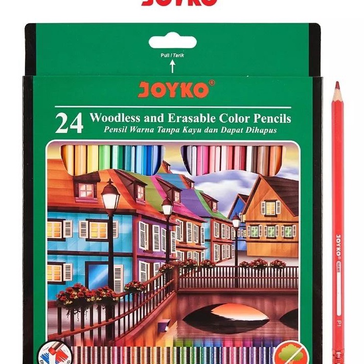 

KI3 Pensil Warna Joyko 24 warna panjang CP115 Bisa Di Hapus 1set24wrn