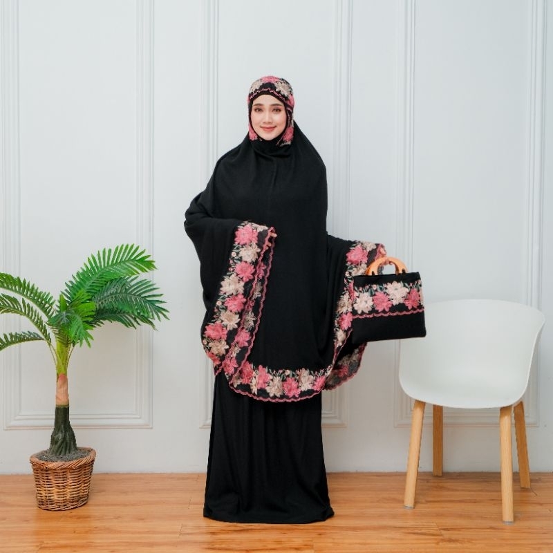 MUKENA DEWASA || MUKENA BORDIR || MUKENA BORDIR BUNGA MAWAR