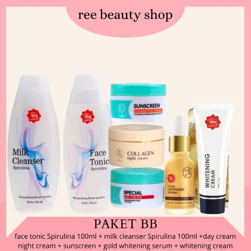 VIVA Skincare 1 Paket Lengkap Flek Hitam Mencerahkan Anti Aging Wajah Berminyak | Skincare Viva Pake