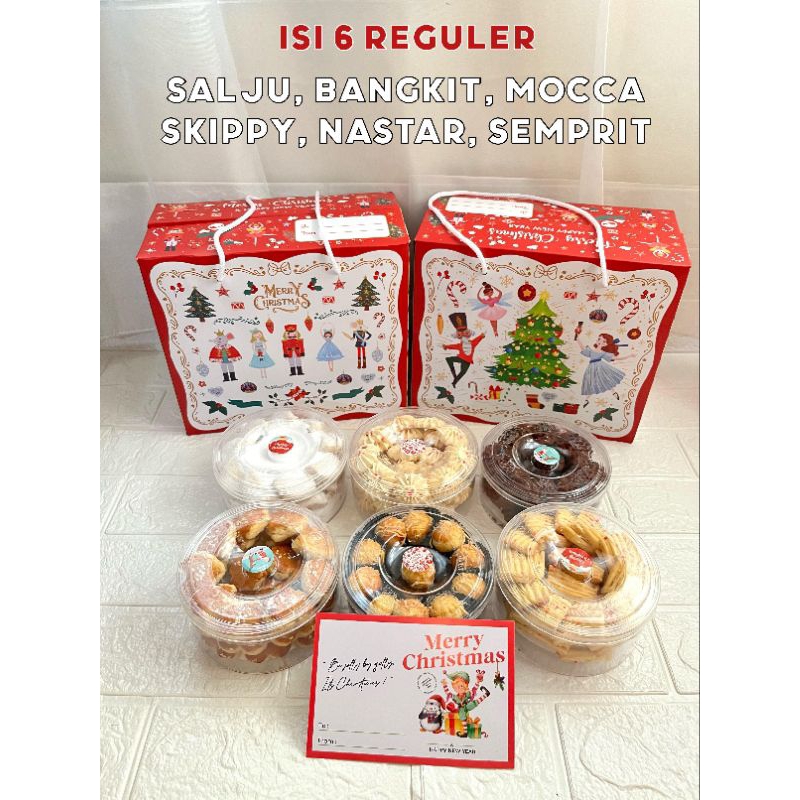 

Kue Kering Natal dan Tahun Baru Premium isi 6 Toples | Kado Gift Hadiah Tukar Kado Merry Christmas Happy New Year