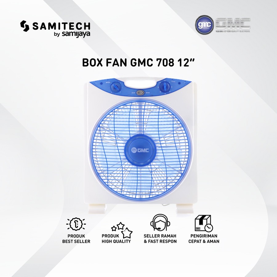 KIPAS ANGIN MEJA TRISONIC T-1208 BOX FAN 12 INCH KIPAS ANGIN KOTAK 12