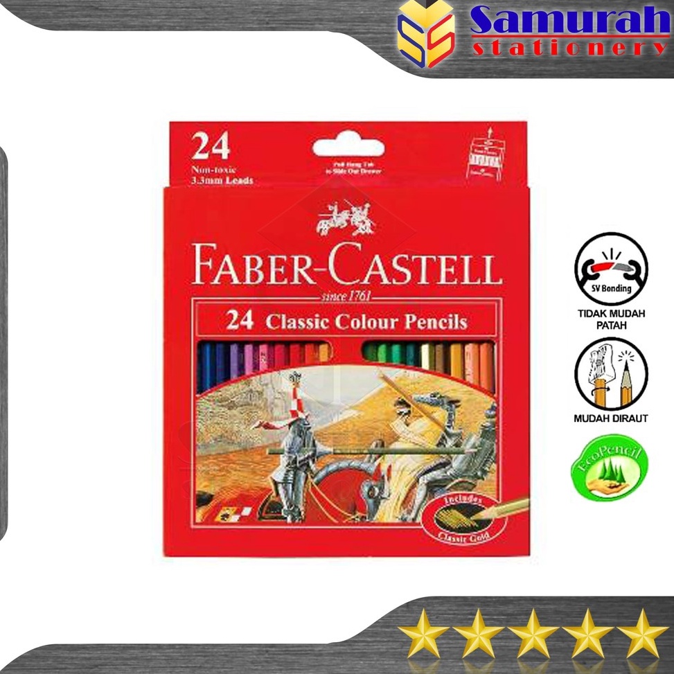 

KODE E35G Pensil Warna Faber Castell 24 Warna Panjang Klasik Classic Color Pencil FaberCastell 24 Colors