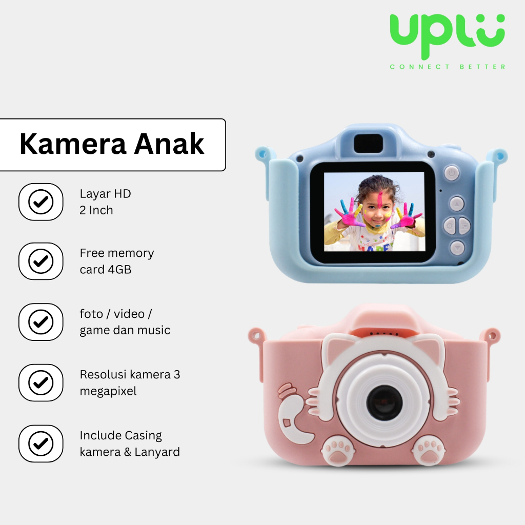 UPLU Kamera Anak Mini Digital Layar HD 3 Megapixel Kids Camera Child Toys for Birthday Gift