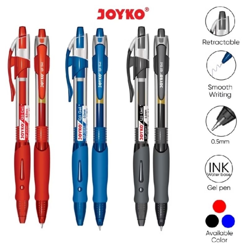 

Joyko Pulpen Pena Pen Gel Hitam 0.5mm Q Gel GP-265 Termurah Terlaris ATK Alat Tulis Anak Sekolah Kantoran Stationery