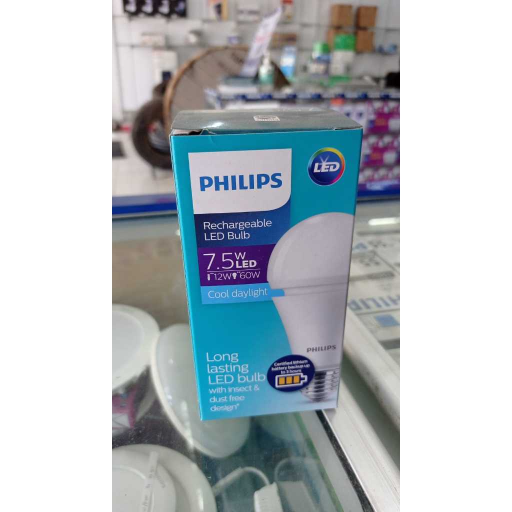 Lampu Rechargeable LED Bulb Philips Emergency Lamp 7,5W 9W