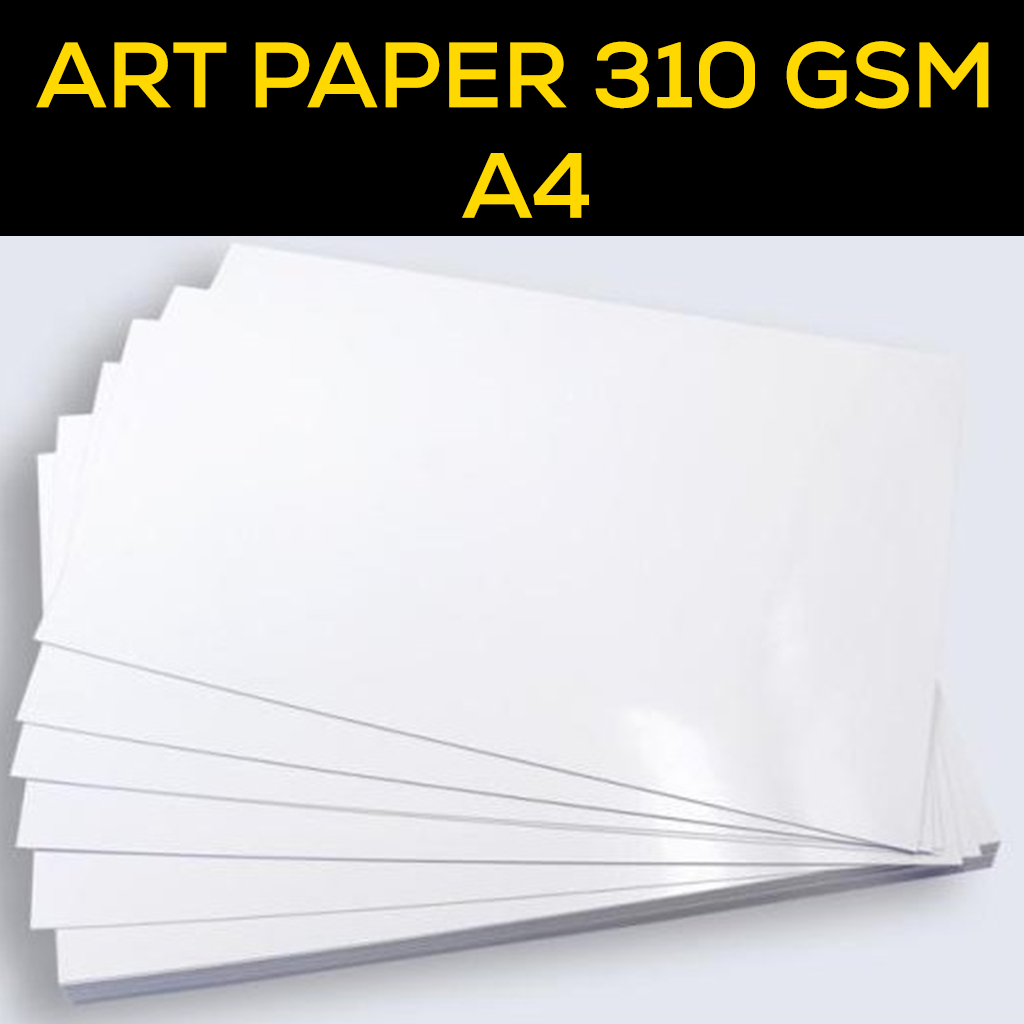 Kertas Art Carton/Art Paper 310 Gsm / Karton Glossy Uk A4 20 & 50 lembar
