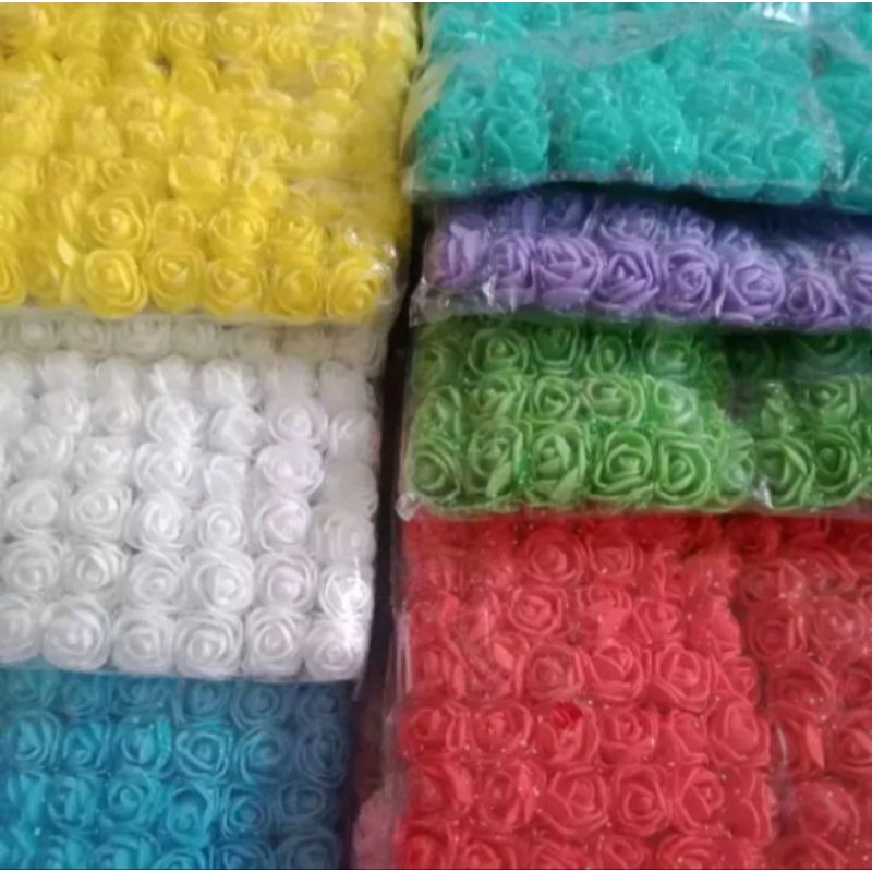 Grosir 12 Buah Pernak Pernik Hiasan Kerajinan Bunga Spon Spons Sponge Busa Kain Tile Polkadot Mini K